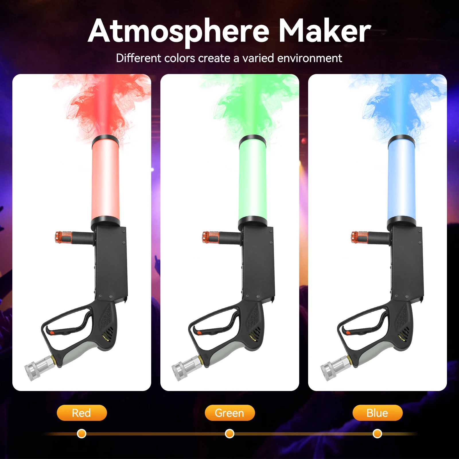 

CO2 Jet Machine, 4 LED Fog Machine, 24.02*9.06in Handheld Smoke Machine For Concerts, Bars, Weddings, Parties