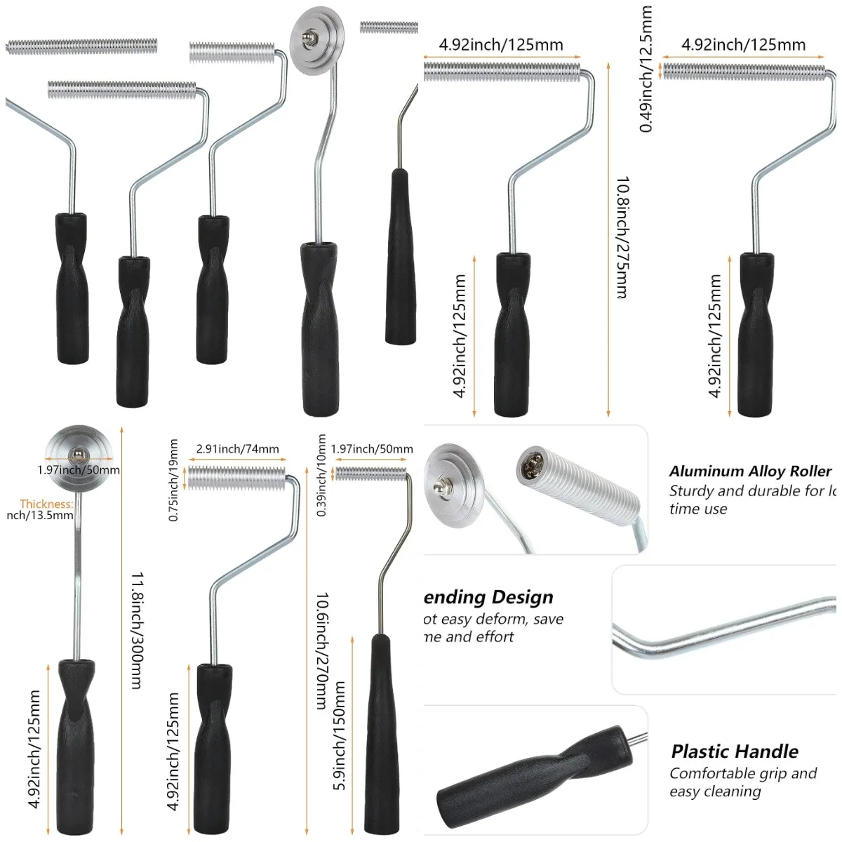 

Набор инструментов из 5 роликовых инструментов из стекловолокна, пузырьковая лопатка для ремонта и ламинирования смолы
