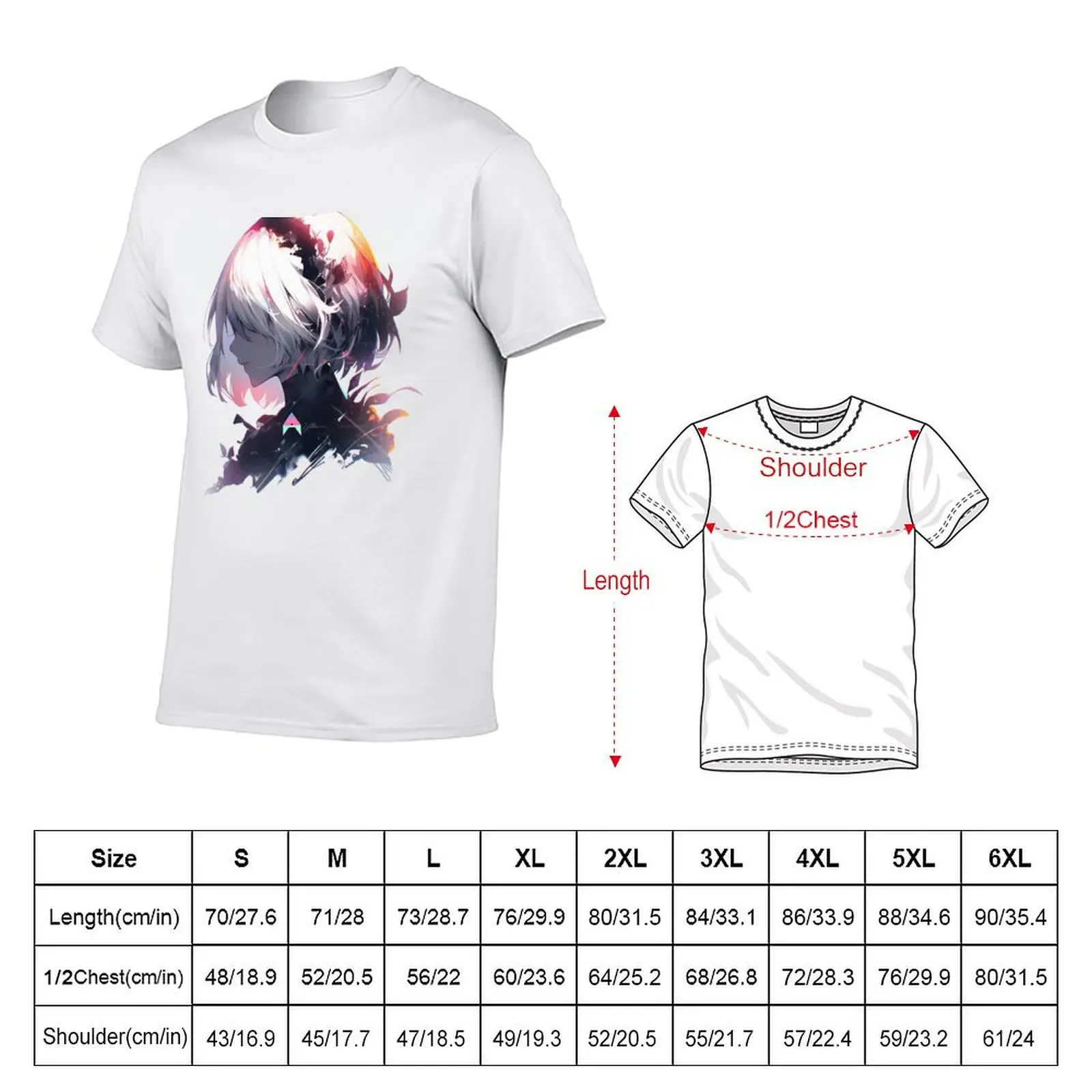 2B Glitch - NieR T-Shirt Functional Casual Short Sleeve Tee