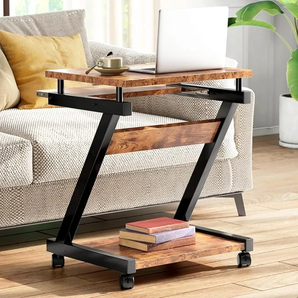 Compact Mobile Computer Desk with Keyboard Tray