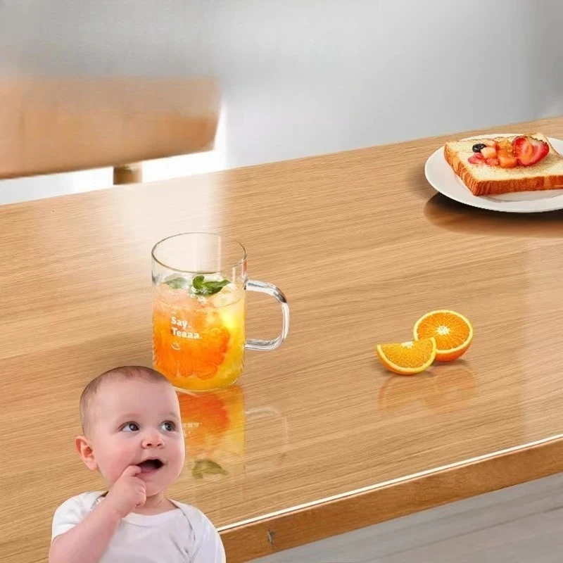 

Soft plastic glass transparent tablecloth, leave-in waterproof, oil-proof and scalding-proof