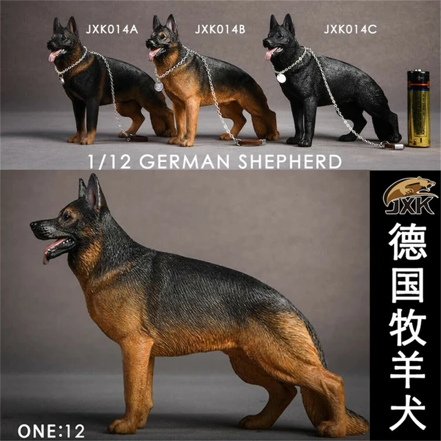 Jxk-ドイツのシェパード犬の置物,1:12スケールのペットのヒーリングフィギュア,ジュクアニマルコレクター,樹脂玩具,デスクトップ装飾,ギフト -  AliExpress