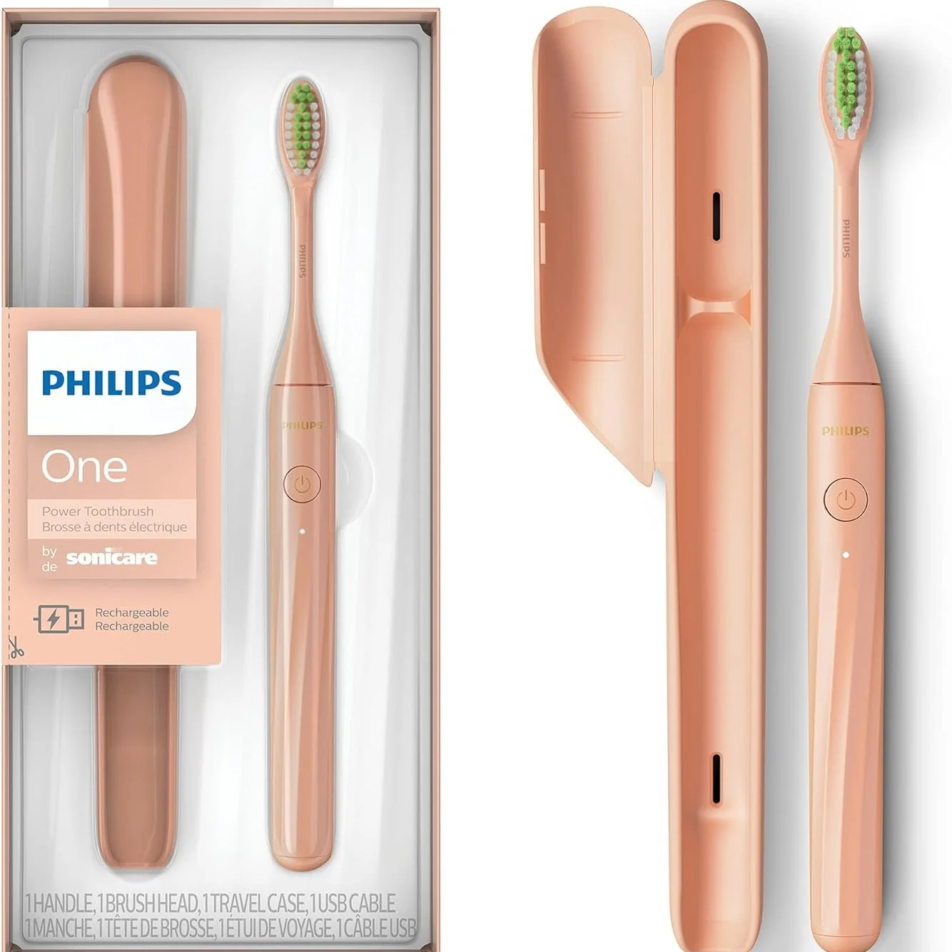 Philips sonicare electric toothbrush One HY1200, Travel case,  Better cleaning results, microwave vibration