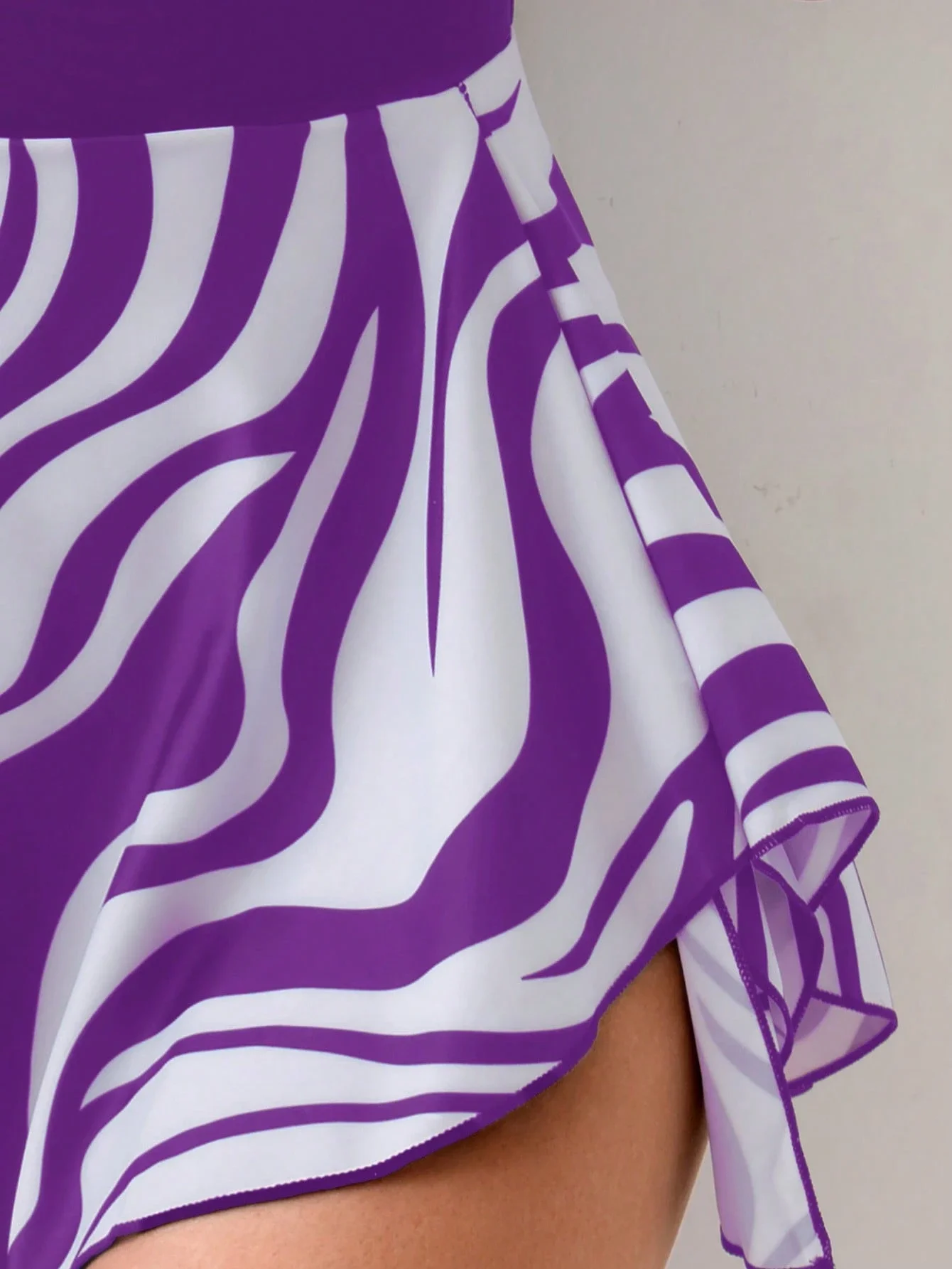 

Purple Zebra Print One Piece Swimsuit Women Summer Beach Vacation