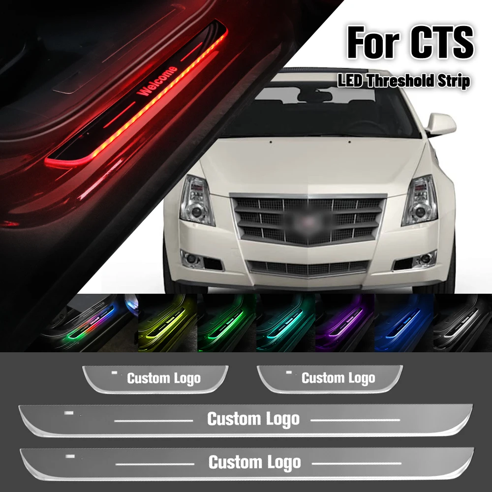 

For Cadillac CTS CTS-V 2003-2019 Car Door Sill Light Customized Logo LED 2011 2015 2018 Welcome Threshold Pedal Lamp Accessories