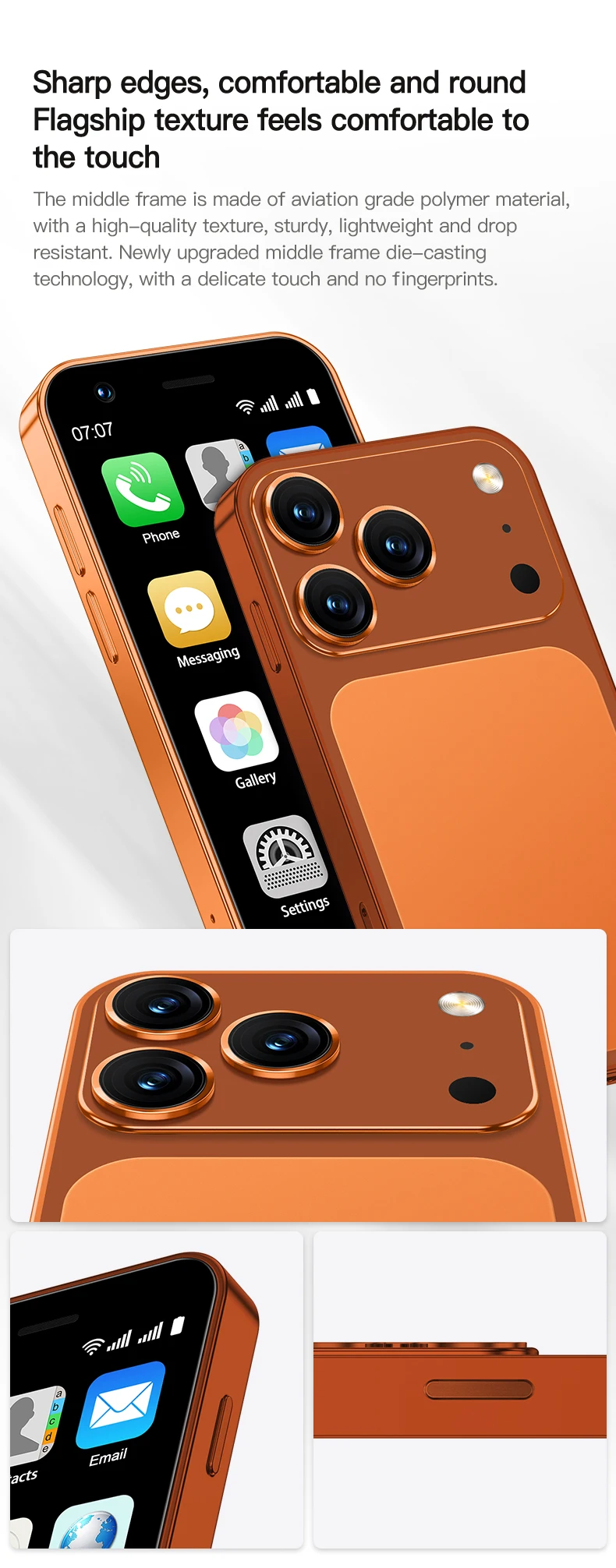 SERVO Mini Android Smartphone 3.0" Touch Screen 3G Dual SIM 2GB+16GB Face Unlock HiFi Sound WiFi Hotspot GPS Pocket Mobile Phone