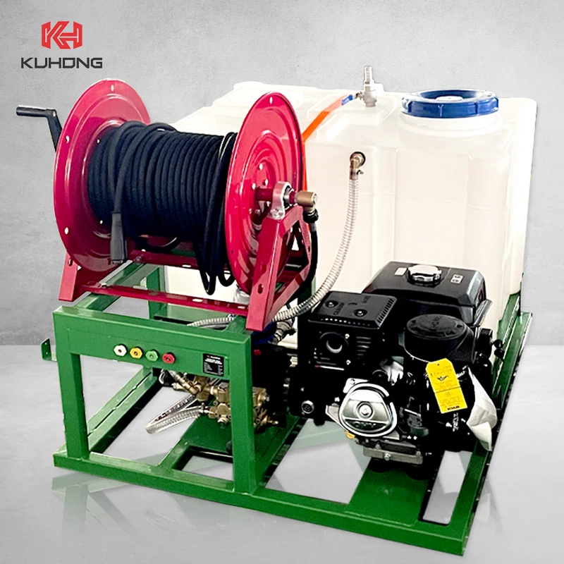 CE Gas oline Sewer Jetter Kit 100ft 160ft Hydro Jetting Machine 250Bar 3600psi 4gpm Petrol Sewer Jetter Machine