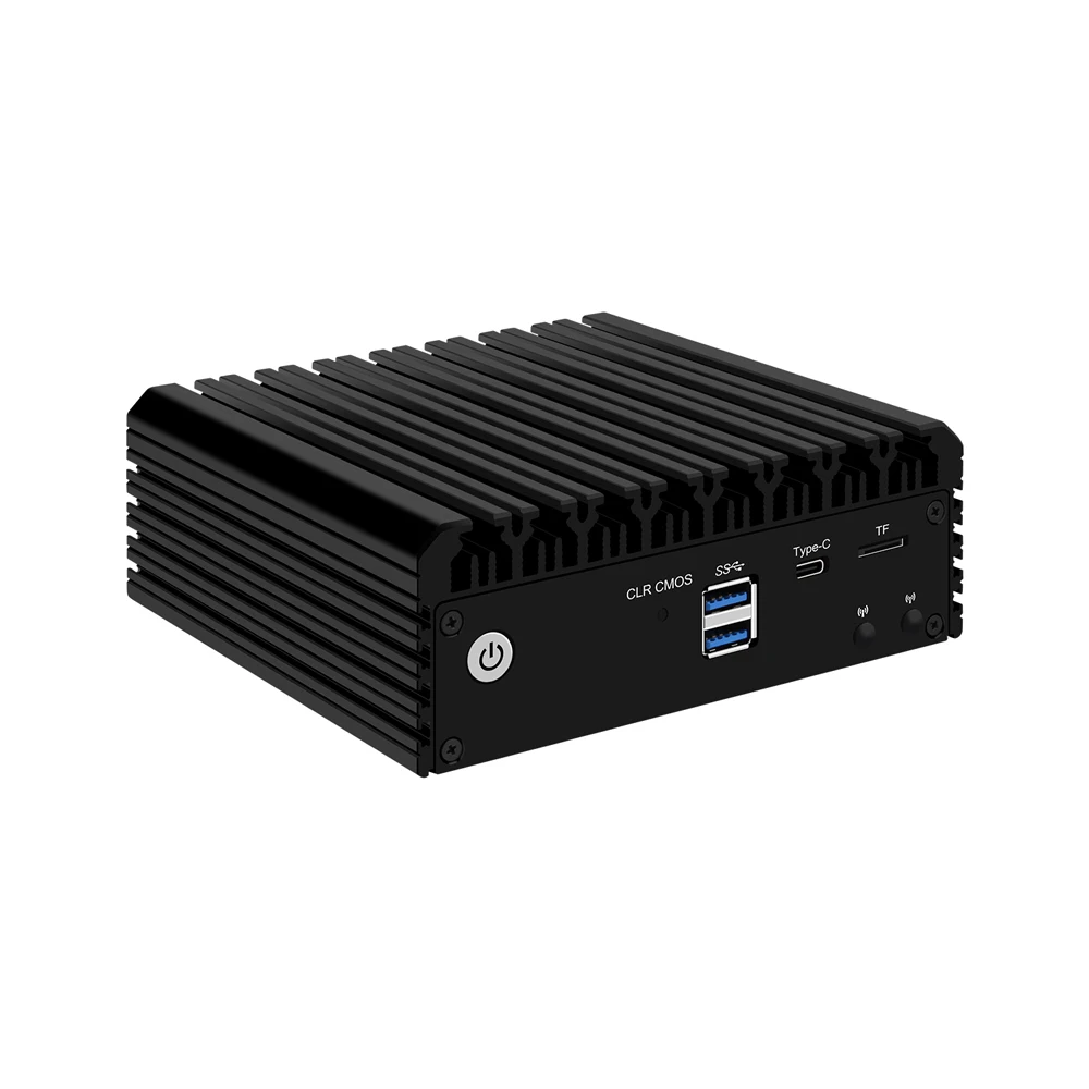 HUNSN Micro Firewall-apparaat, mini-pc, pFsense, Mikrotik, OPNsense, VPN, router-pc, Intel N5105, RJ03, AES-NI, 4xIntel 2.5GbE I226V LAN