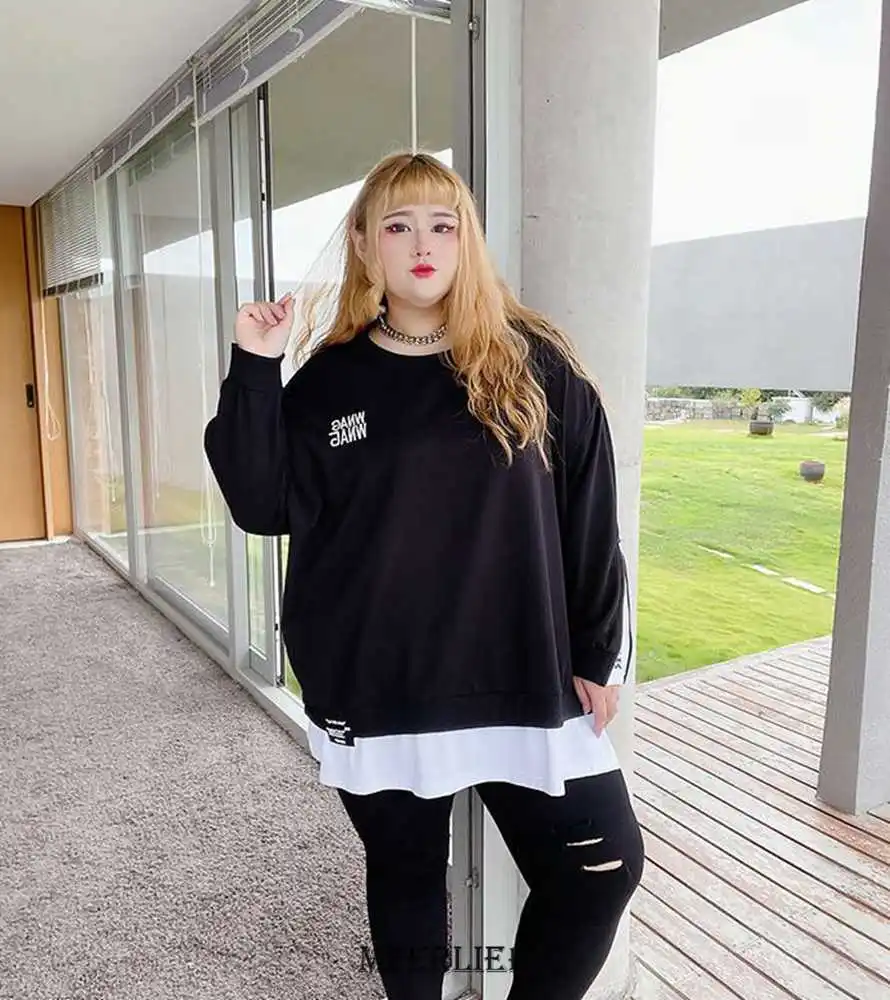 

Plus Size 6XL 150KG Spring T Shirt Long Sleeve O Neck Women Solid Color T Shirt Large Size Women Clothing Casual Female Big Tops