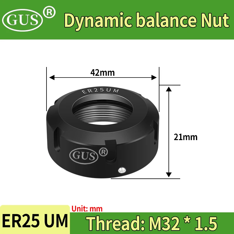 GUS Dynamic Balance ER8 ER11 ER16 ER20 ER25 ER32 A UM nut ER collet nut for clamping CNC milling collet chuck BT toolholder nut