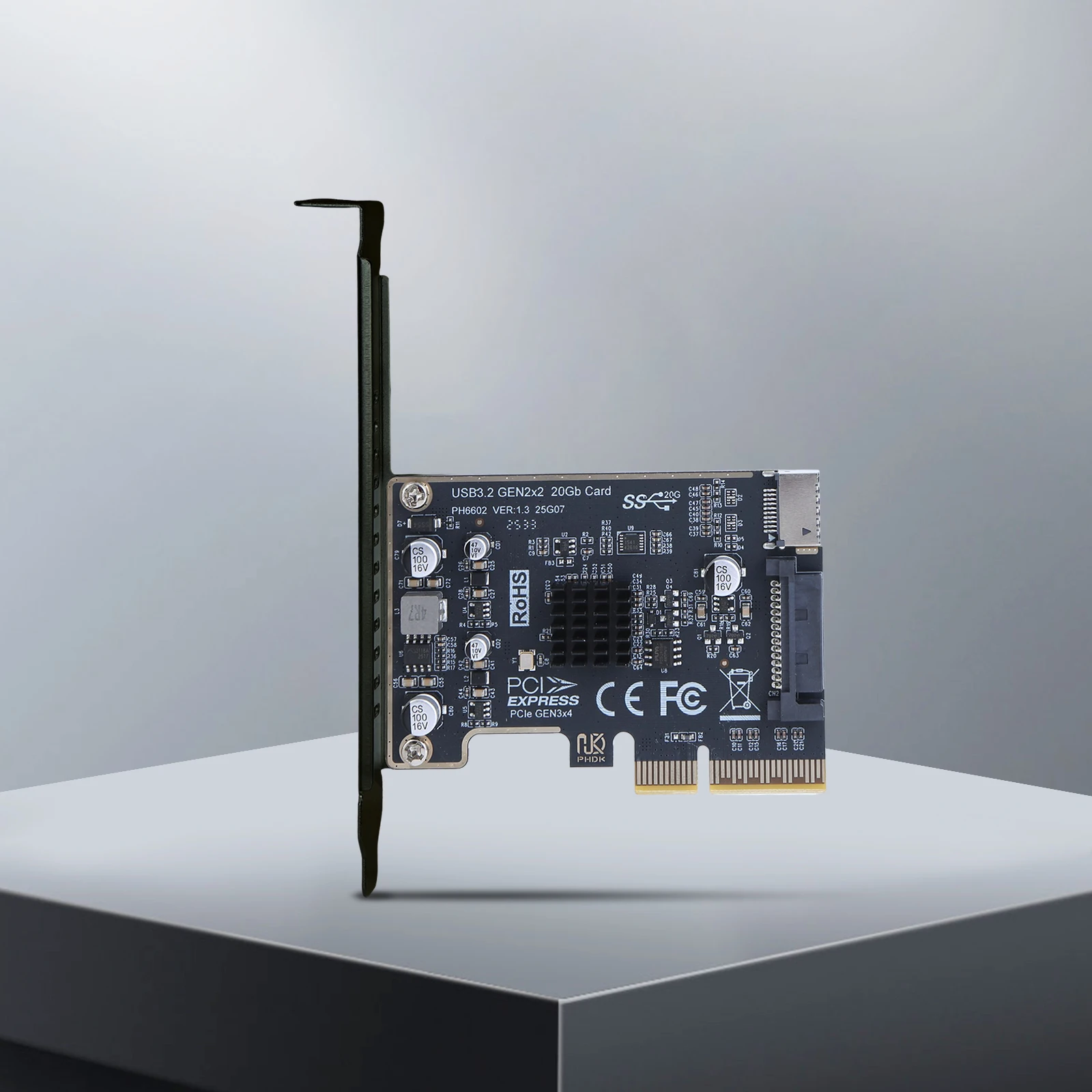 

PCIE To Type-E Expansion Card USB 3.2 GEN2 20Gb Riser Board Expansion Card Riser Converter for Desktop PC Front Panel TYPE C