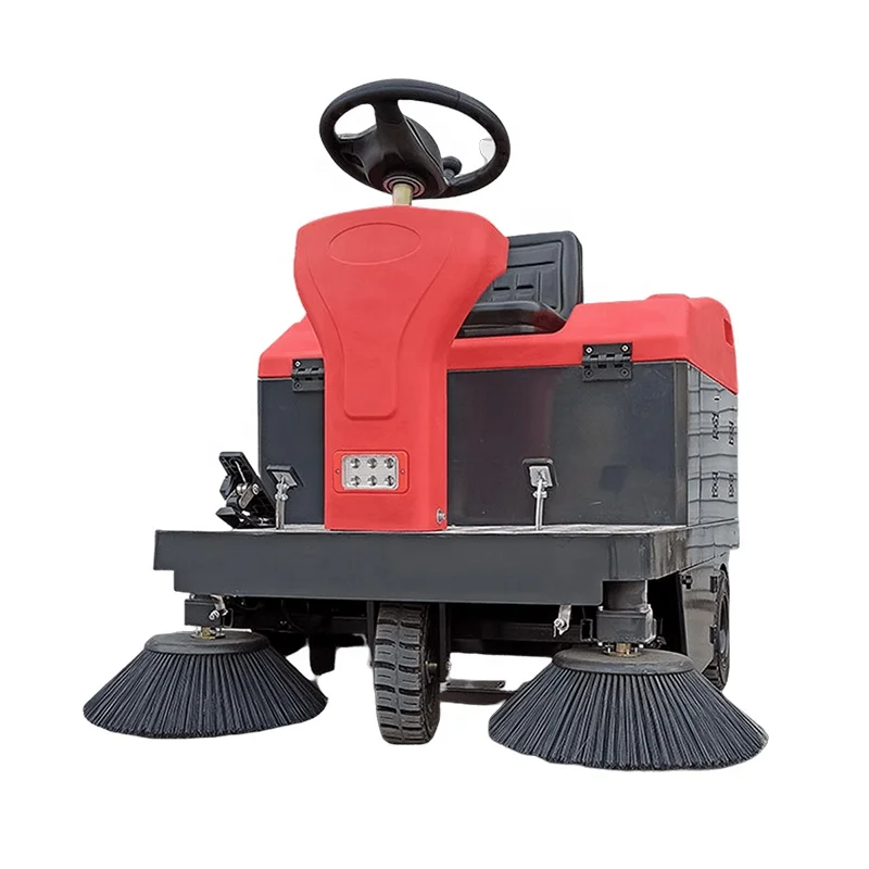 Industrial Ride On Battery Powered Farm Brushed Floor Sweeper Large Park Road Cleaner Cold Water Cleaning Sweeper Machine