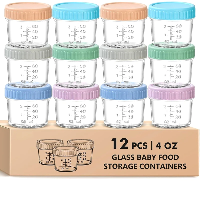 120 Pcs Glass Food Storage Containers 4oz Honey Jars with Airtight Leak‑Proof Lids Embossed BPA‑Free Snack Storage Jar