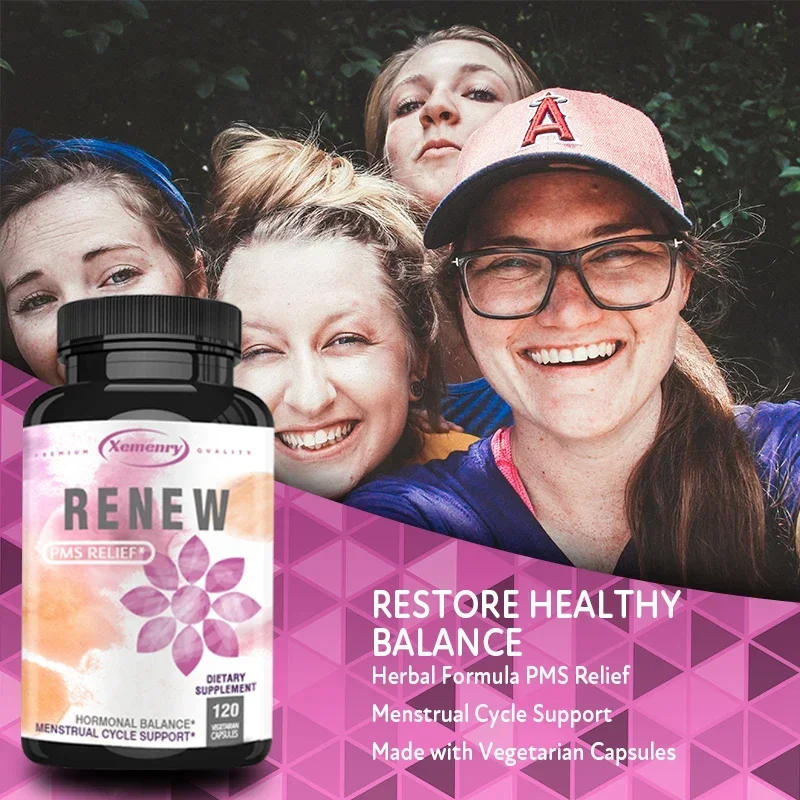 Restore PMS Relief Supplement, Female Hormone Balance Menstrual Cycle Support, Multivitamins, Cramps, Mood and Monthly Wellness