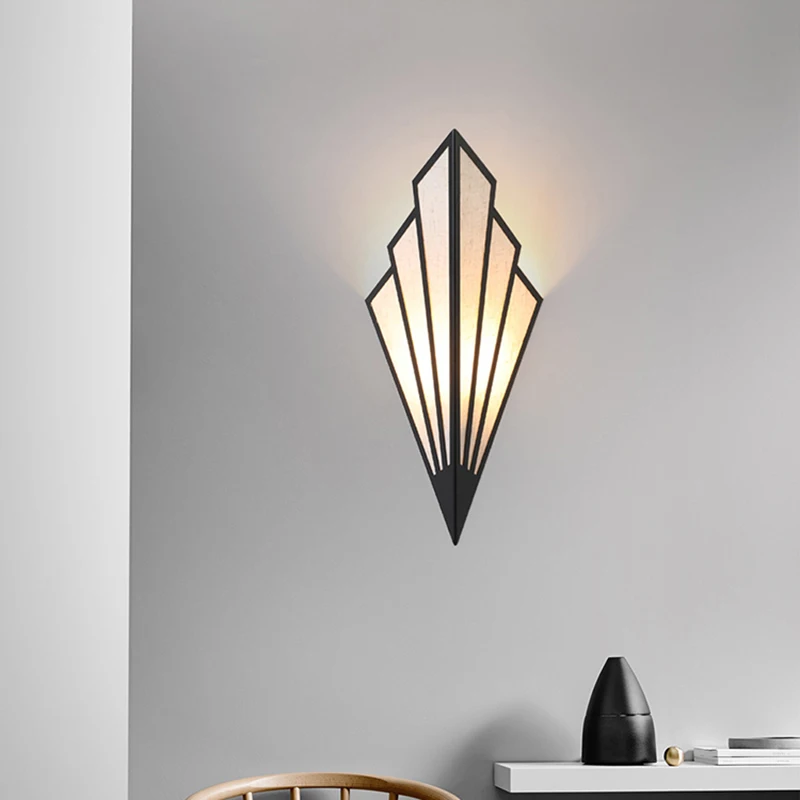 LED Wall Lamp Nordic Bedroom Bedside Fan-shaped Lighting for Living Room Corridor Aisle Stairs Wall Lights Home Decor Sconces