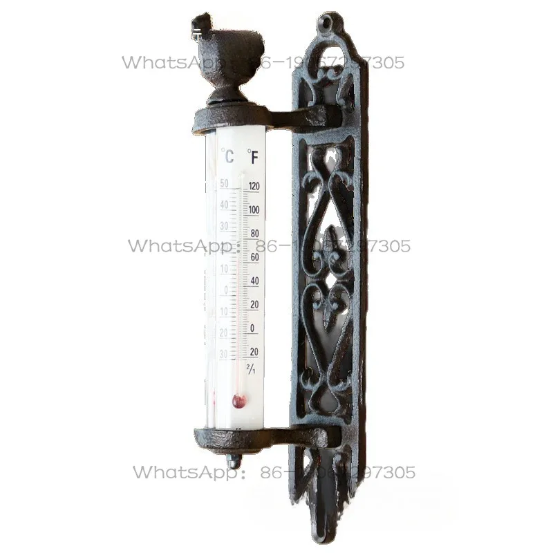 Retro Wrought Iron Wall-mounted Thermometer Home Wall Decoration Daily  Indoor and Outdoor