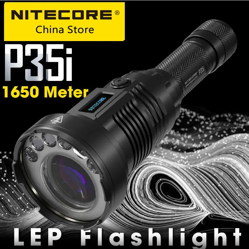 NITECORE P35i Long Range LEP Flashlight 1650 Meter 3000 Lumens USB-C Rechargeable Torch Light Spot Flooding Lights, RSW2i Remote