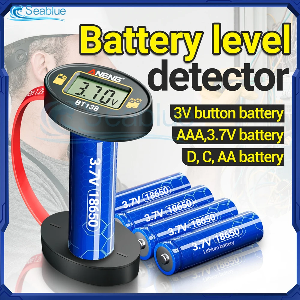 BT138 Digital Battery Testers Detector Lithium Battery Capacity Tester Display Checkered Analyzer AAA AA Button Cell Test