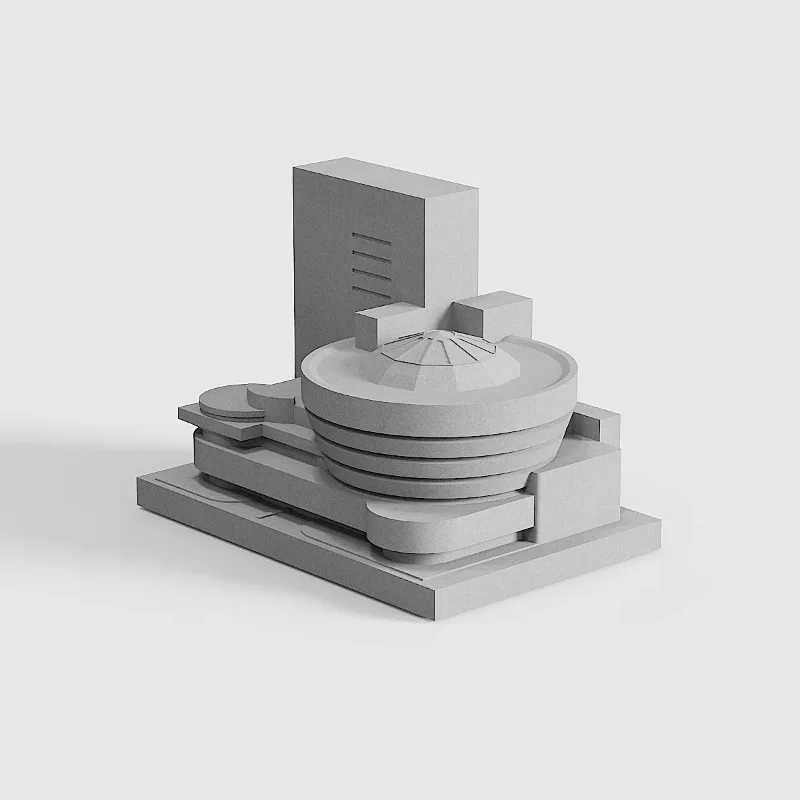 رايت | متحف جوجينهايم | نموذج بناء الأسمنت، ديكور منزلي بسيط وحديث لسطح المكتب وزخرفة نموذج منزل خرساني #3