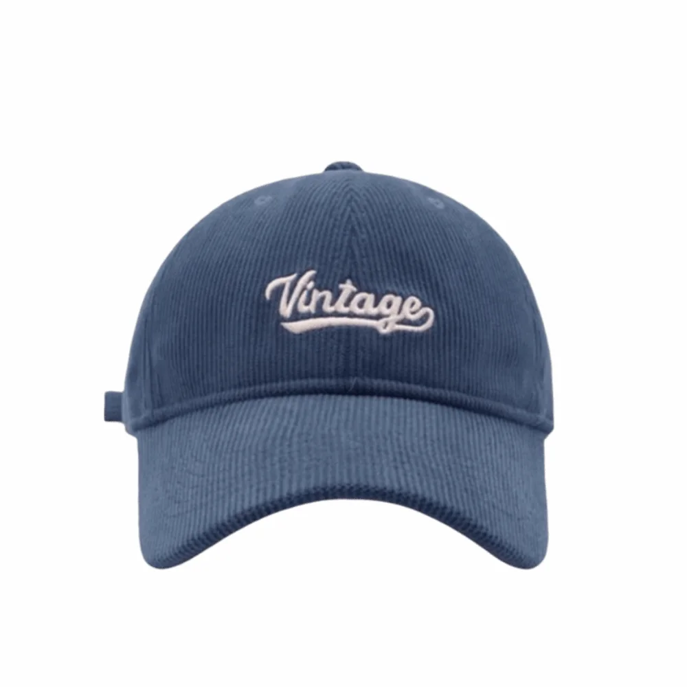

Casual Vintage Letter Embroidery Cap Korean Solid Color Men Women Baseball Cap Corduroy Versatile Snapback Hat Outdoor