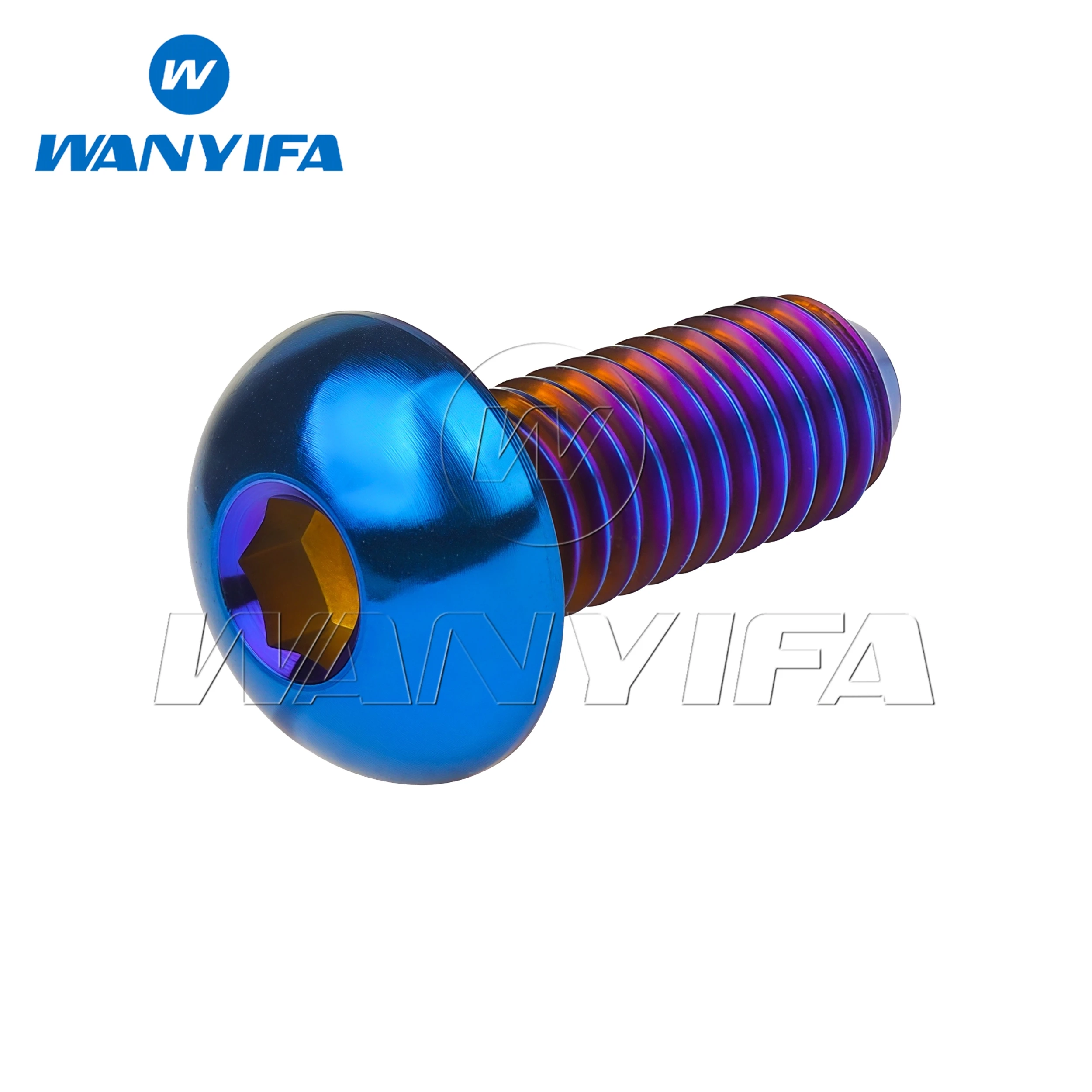 Wanyifa Titanium Bolt M4x6 8 10 12 15 20mm Button Allen Key Umbrella Head TI ScrewS for Bicycle