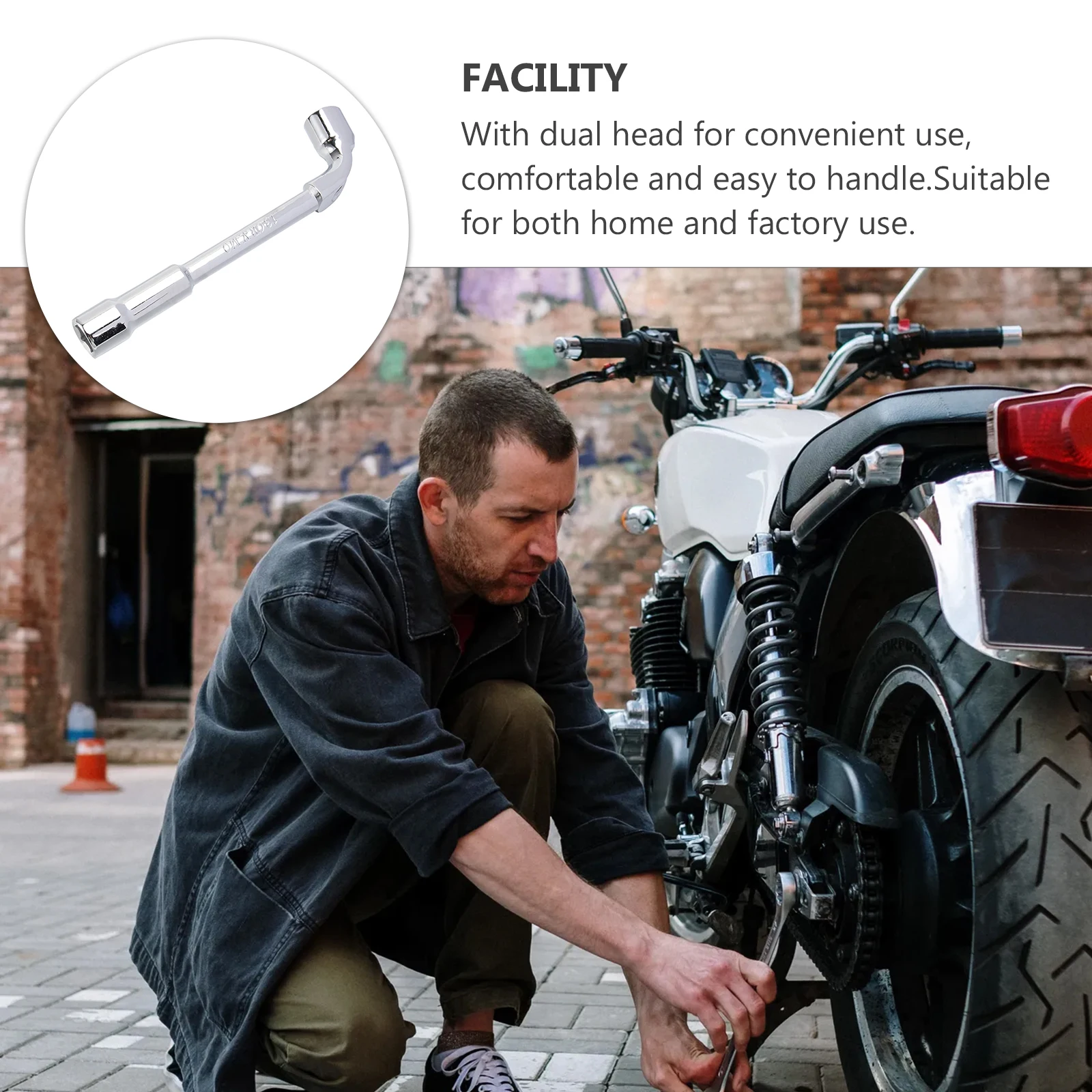 

13Mm Dual Head Polished Wrench Spanner Tool For Home Factory Use Durable Hard Premium Quality Smoke Spanner