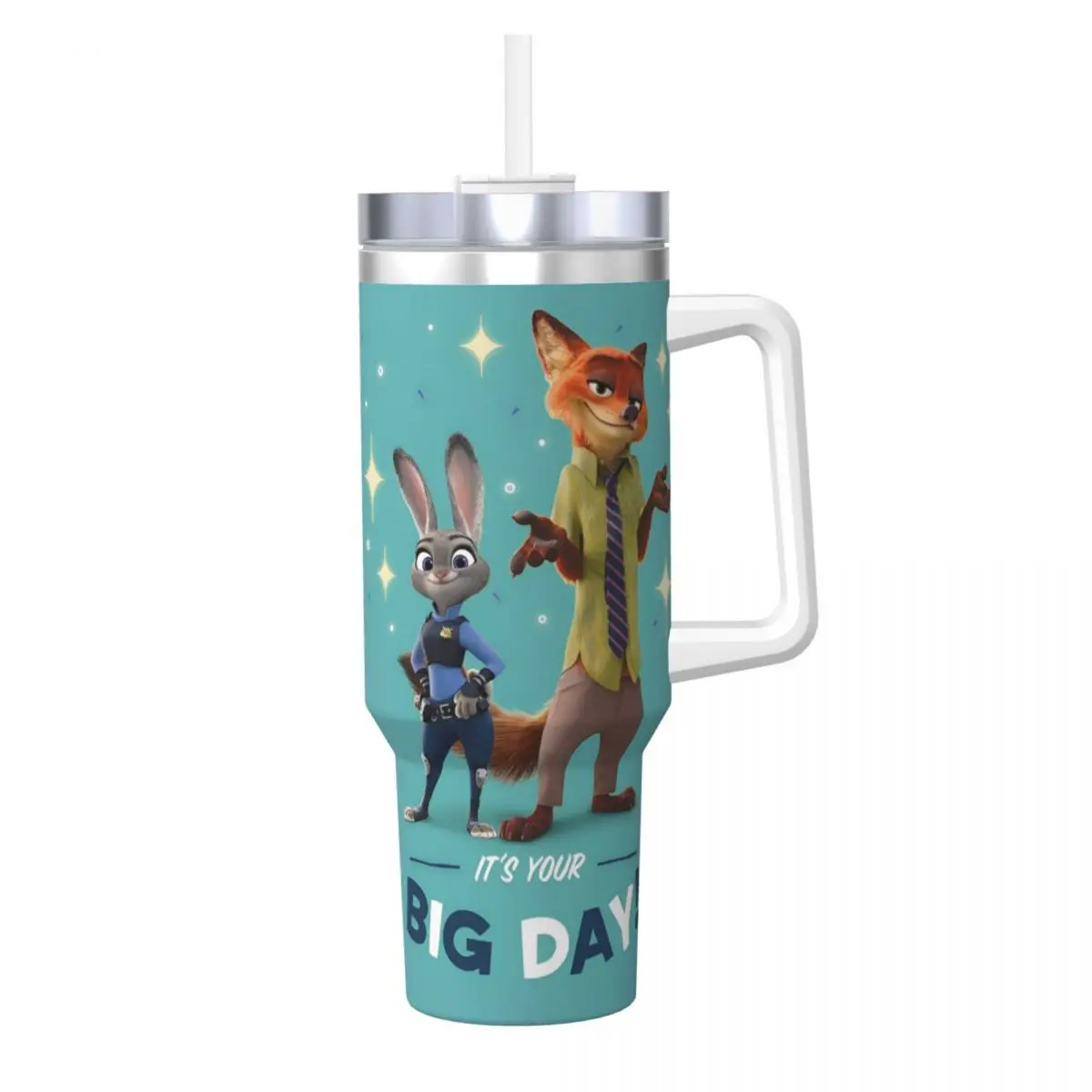 كوب من الفولاذ المقاوم للصدأ Zootopia 2 كوب حراري إنه يومك الكبير للحفاظ على الحرارة أكواب المشروبات الباردة كوب زجاجة ماء للسفر