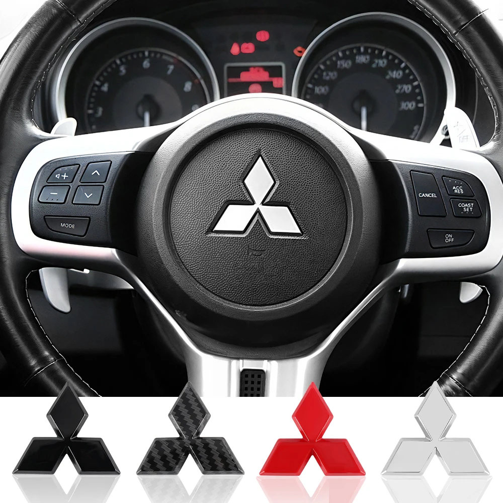 

46/51MM Car Steering Wheel Center Emblem Stickers Interior Decoration Accessories For Mitsubishi Ralliart Lancer ASX Competition