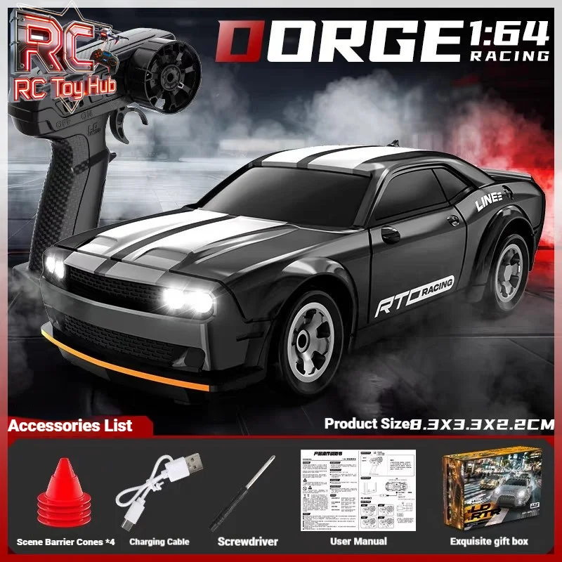 

DORGE 1:64 RC Remote Control 4WD Drift Car Full Proportion High Speed Mini Desktop Racing Model Toy Car For Kids Indoor Play