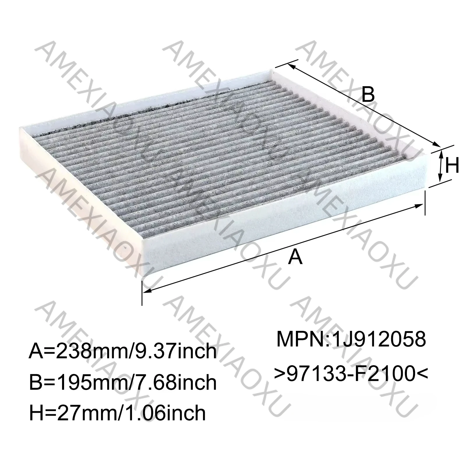 97133-F2100 97133-F2200 Car Pollen Cabin Air Filter For Hyundai Ioniq AE Kona EV Tucson Kia Niro 2017 2018 2019 2020 2021 2022