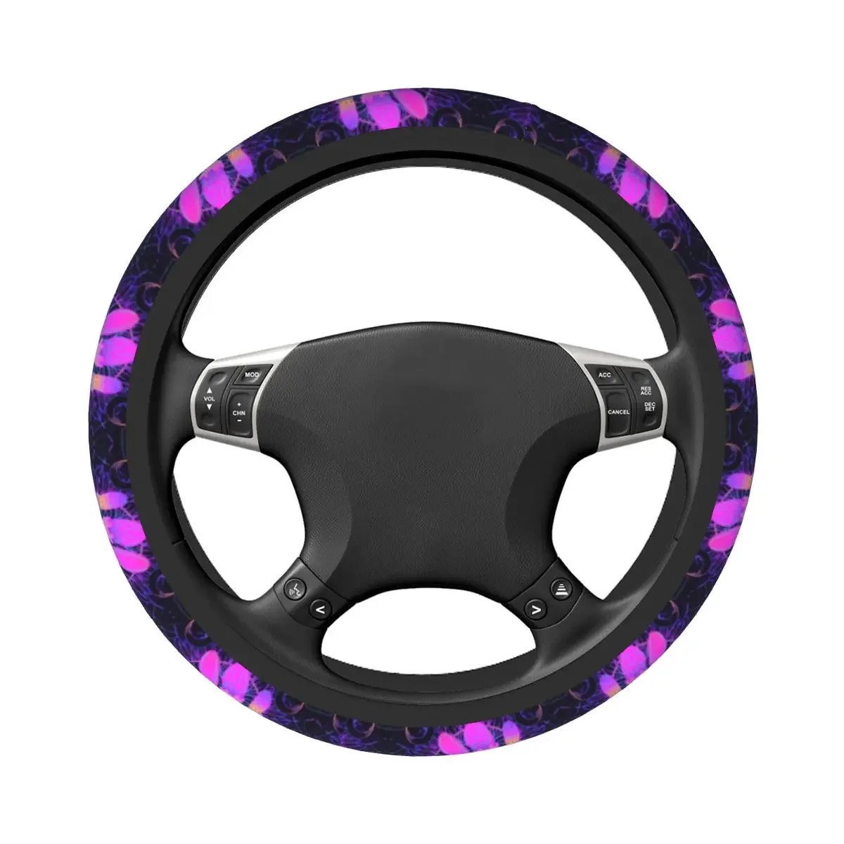 Trippy Mushrooms Universal Steering Wheel Cover Fit for Truck Magic Car Steering Wheel Protector 37-38cm Auto Accessories