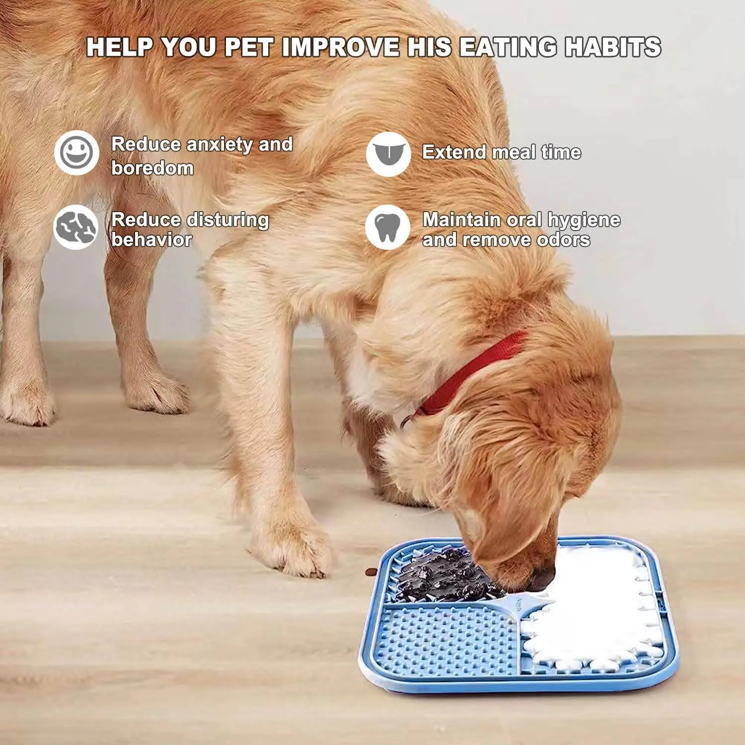 

Pet Licking Pad Silicone Pet Slow Food Tableware Bowl Suction Cup Dog Licking Pad Slow Food Pad Slow-feeding Anti-choking