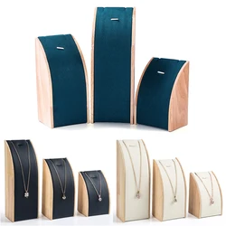 1pc Fashion Women Wood Arc-shaped Jewelry Display Stand Necklace Pendant Bracelet Rack Showcase Holder Jewellery Props