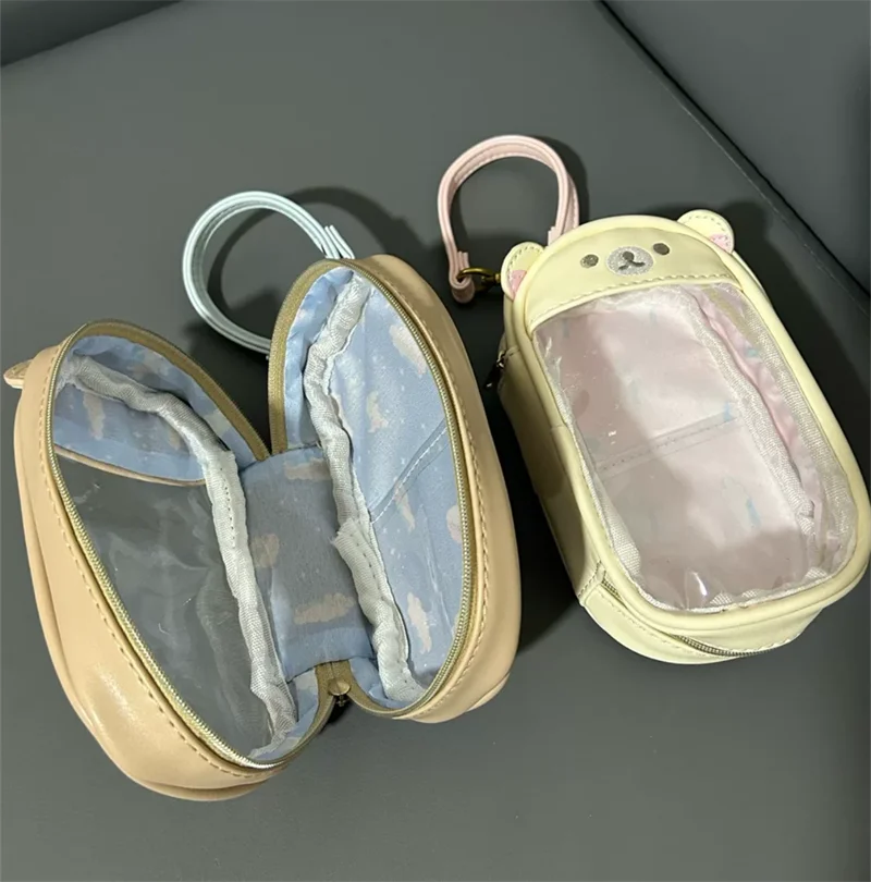 Rilakkuma Korilakkuma Bear Itabag Tas Display Boneka Mewah Transparan Gantungan Kunci Tas Penyimpanan Organizer Bening Lucu Kawaii