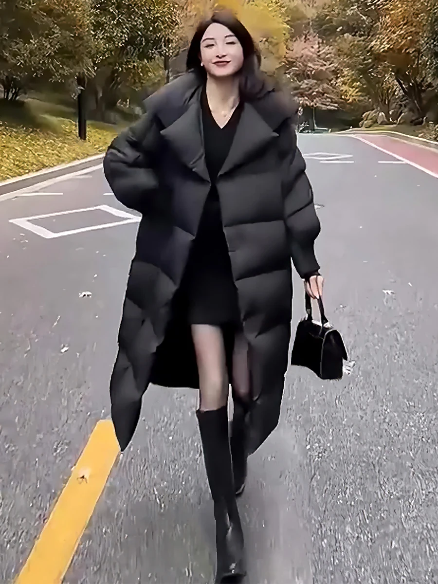 Abrigo de Invierno para Mujer, Cuello Elegante, Cálido, para Viajar al Trabajo, Largo Medio, Otros Cuellos