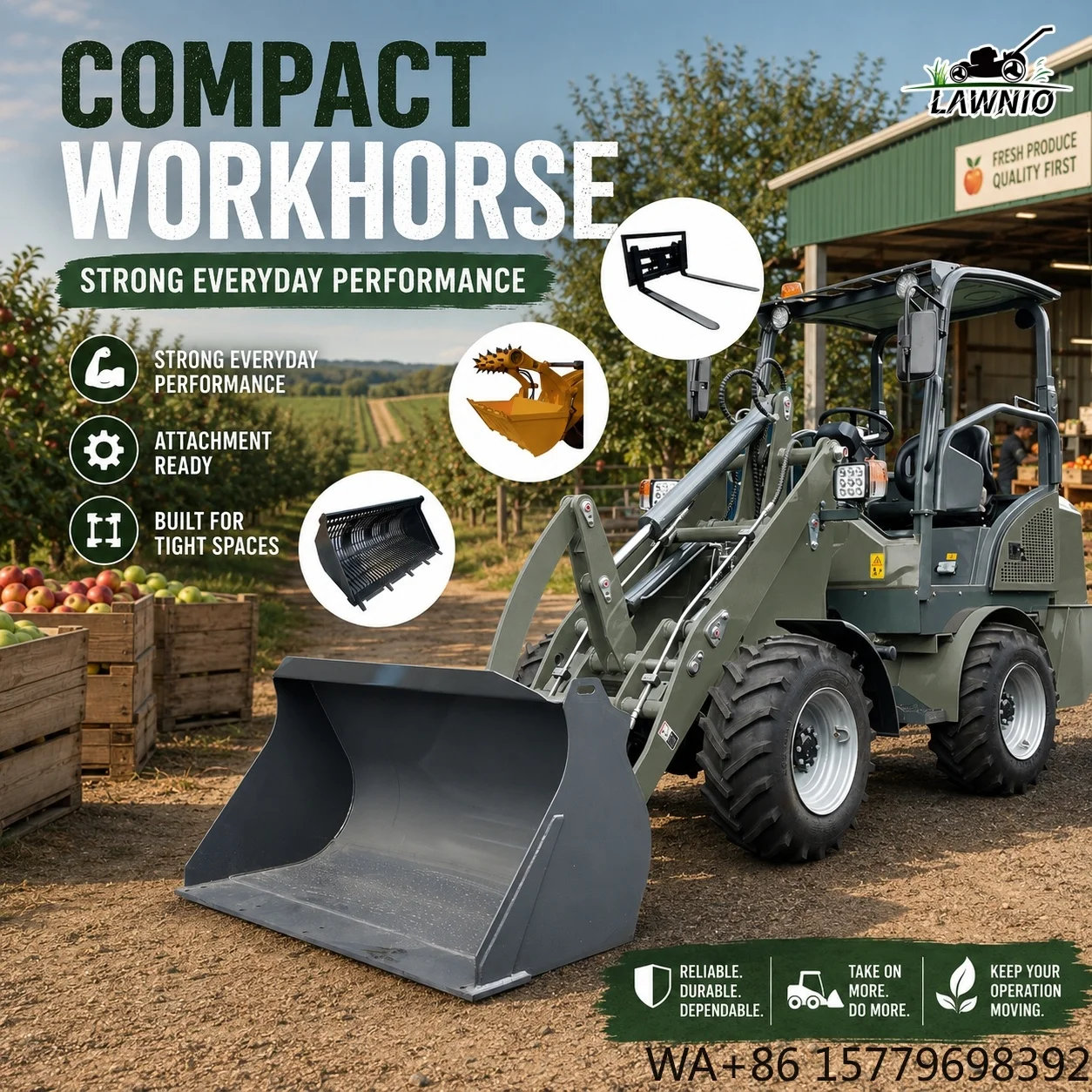 Premium Quality Wheel Loader Maintenance Free Lead Acid Battery  Zero Emission Warehouse Handling Electric Loader