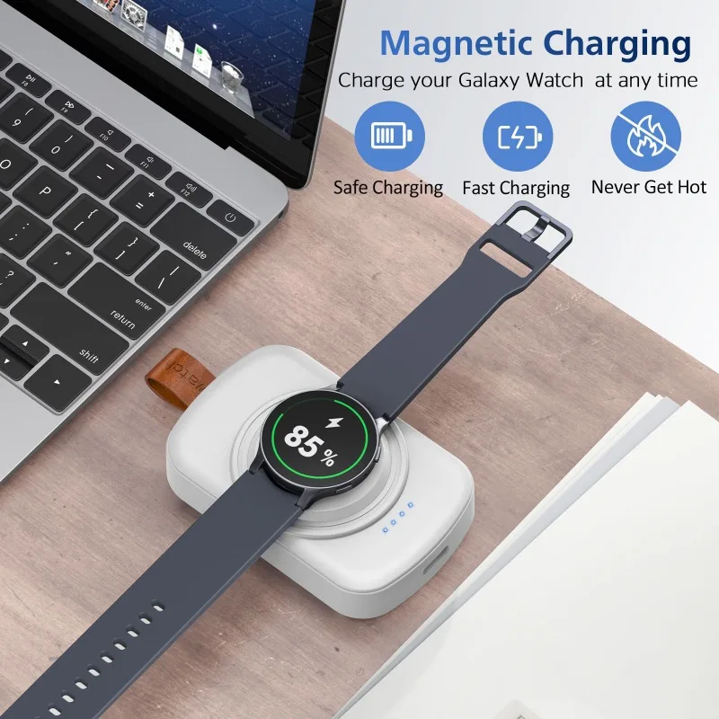 1800mAh Magnetic Wireless Portable Watch Charger Fast Charger Wireless Charging Power Bank for Samsung Galaxy Smartwatch view 5