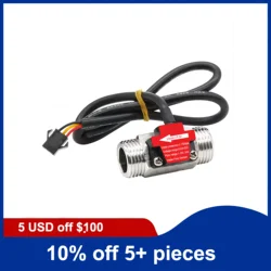 1/2inch to 2inch Stainless Steel Water Flow Sensor Flowmeter 1.75MPa DC3.5~24V NPN Hall Turbine Flow Switch Sensor