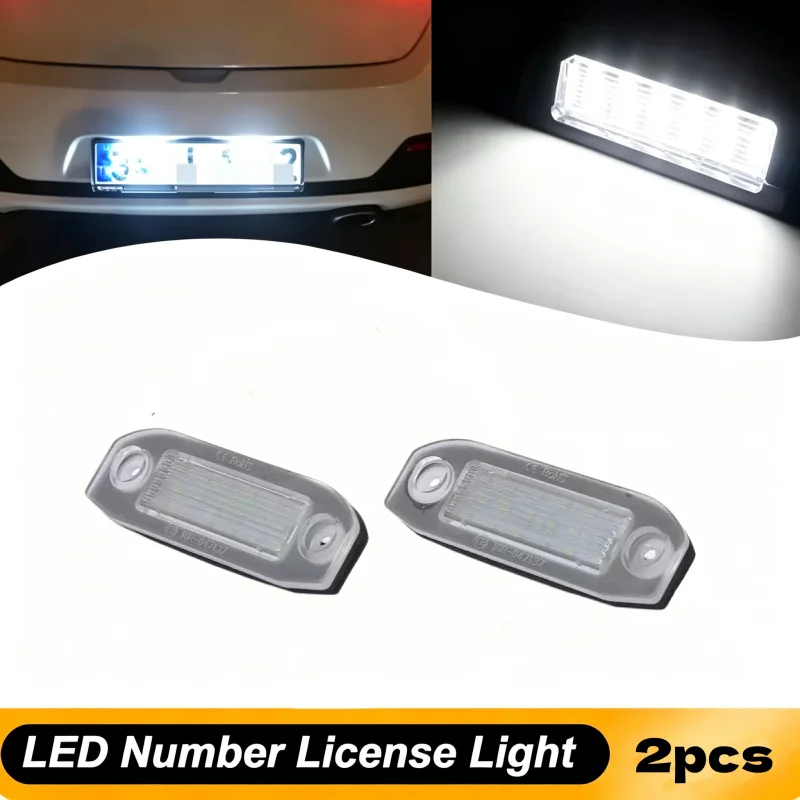 2Pcs License Plate Light Number Plate Lamps Assembly Replacement for Volvo V50 V60 C30 C70 V70 XC60 XC70 XC90 S40 S60 S80