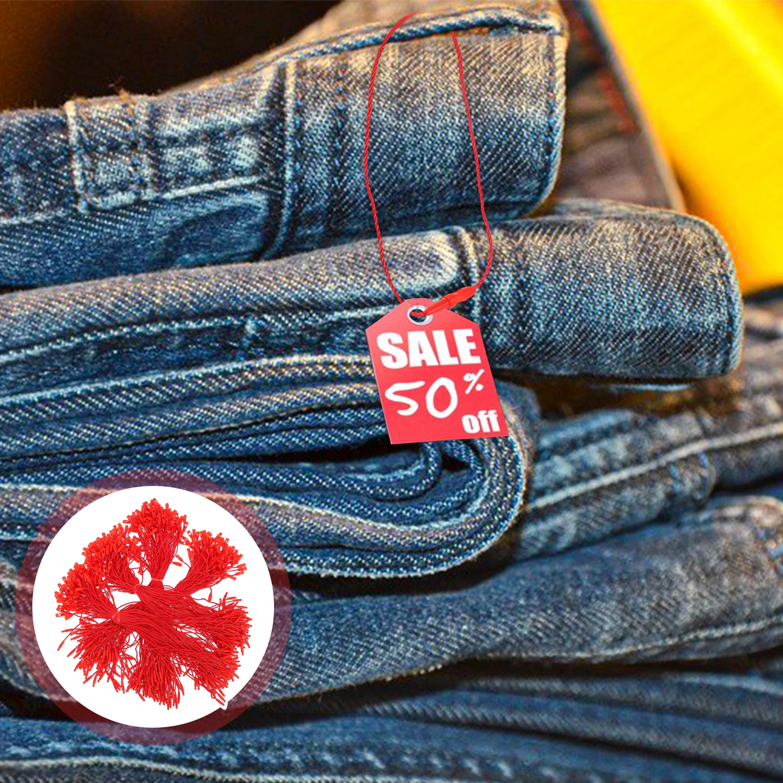 

Cotton Tag Ropes for Clothing Labels Price Tags Hanging Ropes Security Loop Cotton String Fastener Shop Accessory