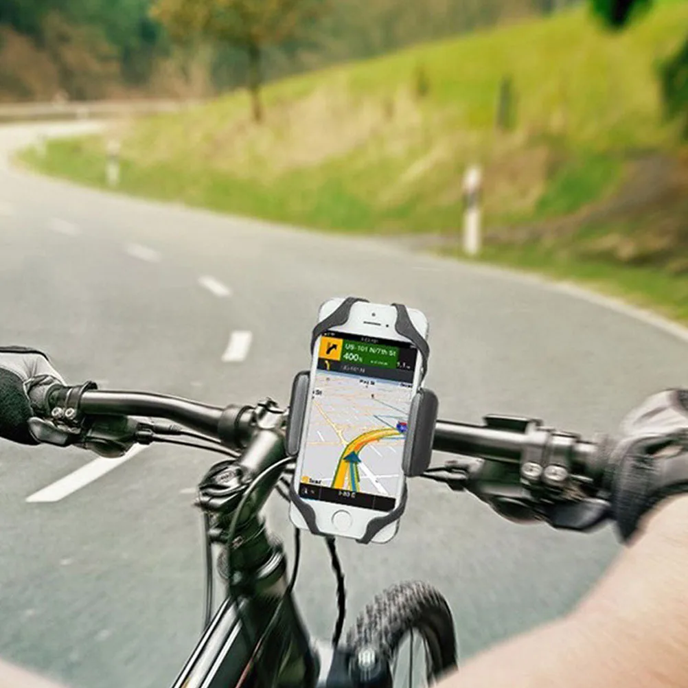

4pcs Cycling Phone Holder Durable ABS Silicone 360 Degree Swivel Bike Handlebar Mount Bracket Stand GPS Use Stable Clip