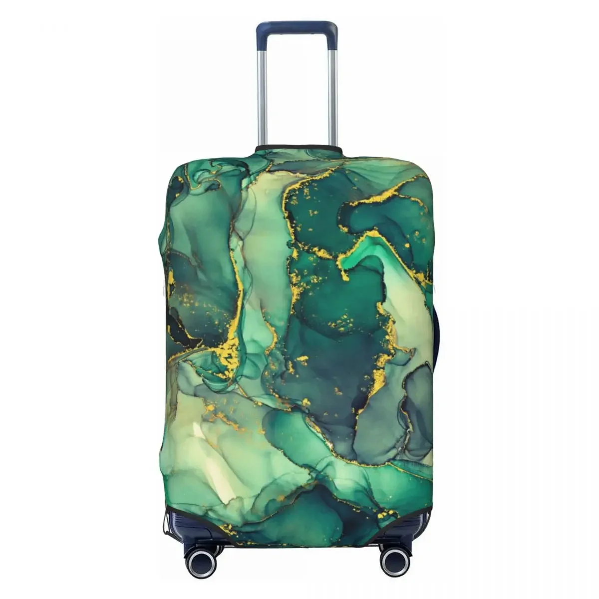 

Custom Luxury Blue Abstract Texture Marble Pattern Luggage Cover Elastic Travel Suitcase Protective Covers Suit For 18-32 inch