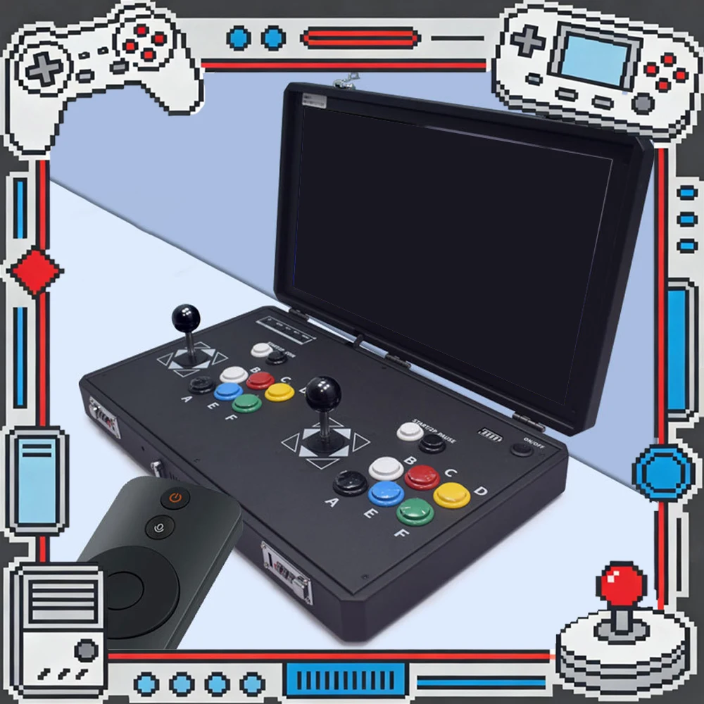 Máquina de Juegos Portátil de 20 Pulgadas, Plegable, con Doble Joystick, Sistema Dual, Máquina Integrada de Arcade para el Hogar, Pandora Moonlight Box