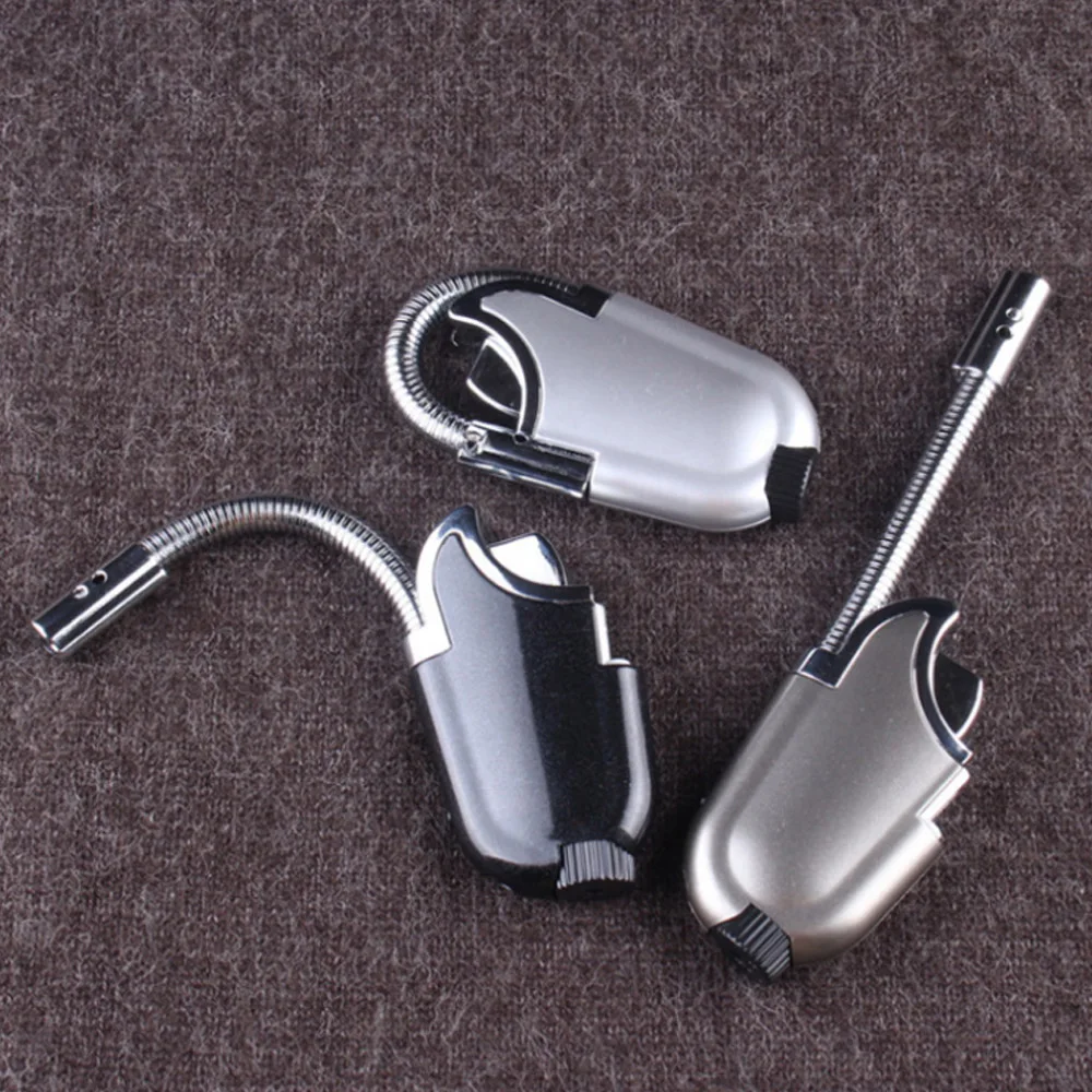 

Creative Butane Gas Folding Hose Lighters Refillable Metal Fold Gun Cigarette Lighter Torch Fire Barbecue Kitchen Tools