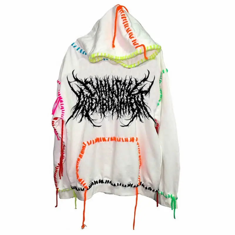 Harajuku Style Pullover Hoodie Kawaii pakaian cetak Super David pakaian pasangan Gotik Hoodie rumbai atasan kepribadian