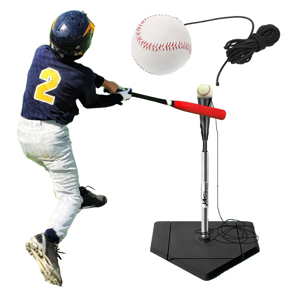 Allenatore di battuta da baseball con corda elastica Attrezzatura per esercitazioni di colpire Allenatore di swing da battuta per baseball e softball