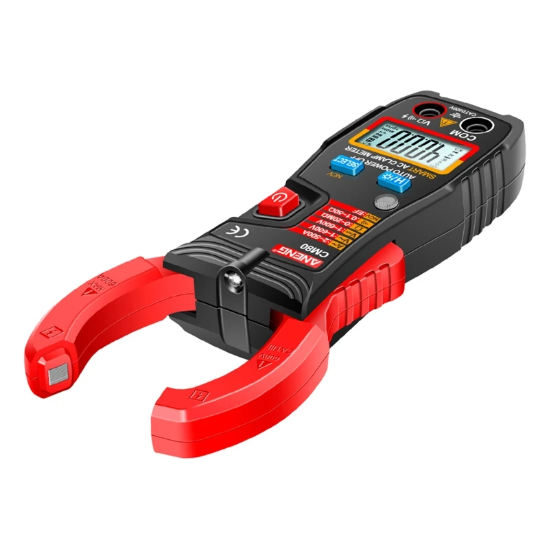 Portable Clamp Meter Auto Range Multimeter 600V AC/for DC Voltage with LCD Backlit 500A AC Current Resistance Test NCV