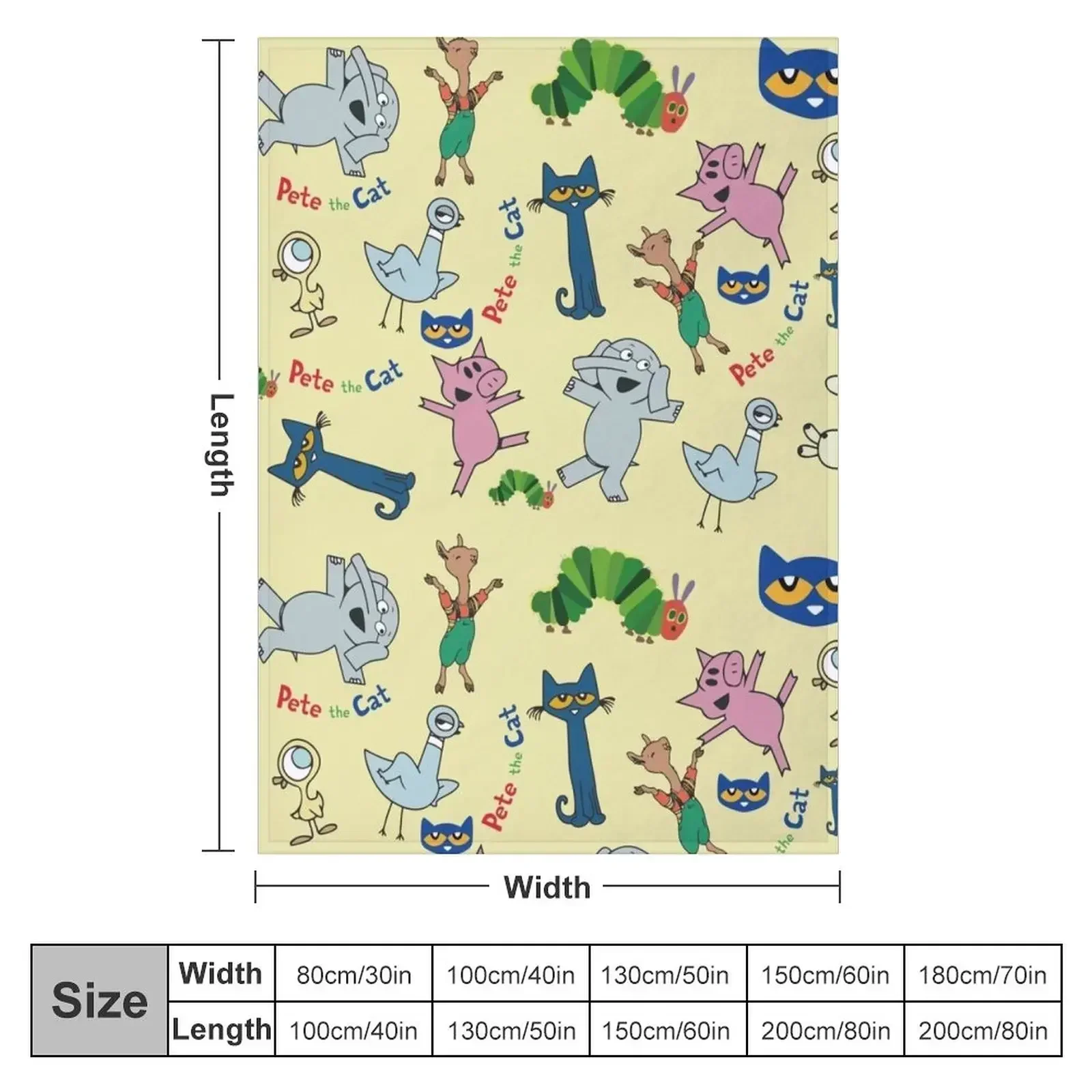 Storybook characterts pattern Throw Blanket Bed Flannel Fabric Designers Tourist Blankets