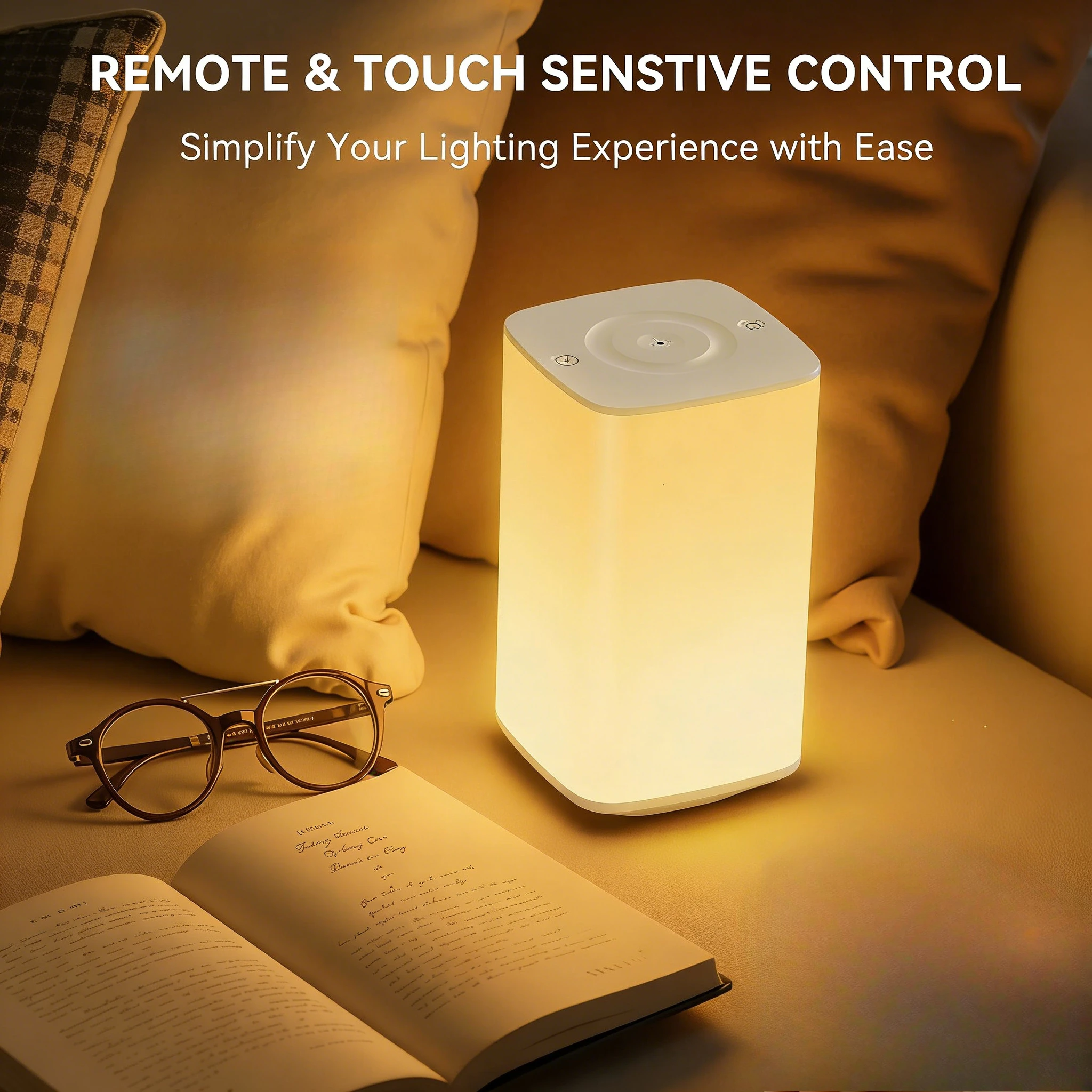LED Night Ligh Touch Lamp with Dimmable RGB Color Table Lamp Timing Function USB Rechargeable Night Light for Bedroom Kids Decor