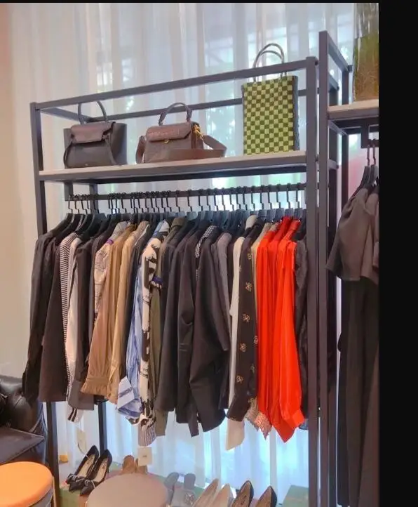 

Clothing store display rack iron hanger men's and women's clothing store business shelf